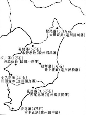  明治元年、駿遠から房総に移った藩 