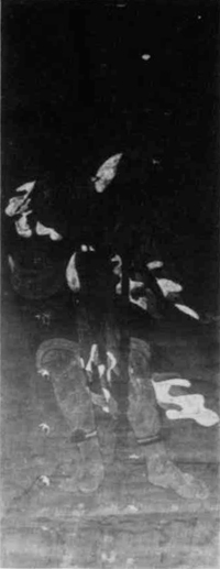 紙本著色制叱迦童子像