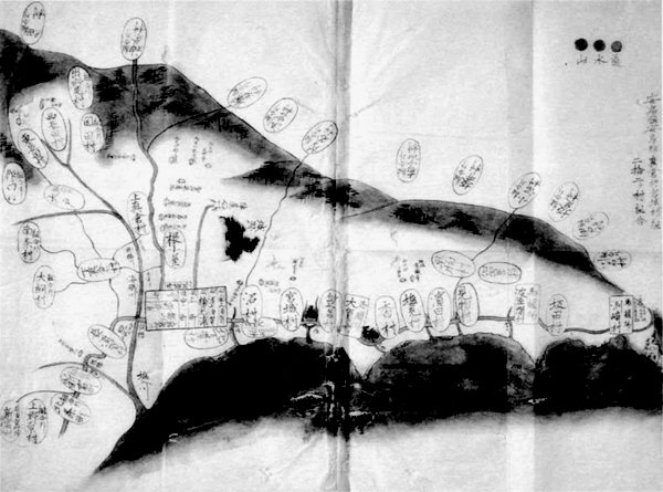 真倉村・宮城村組二十二カ村組合村絵図