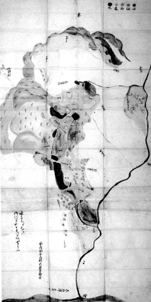 犬石村絵図　延享元年（1744）