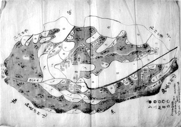 出野尾村絵図 明治7年(1874)