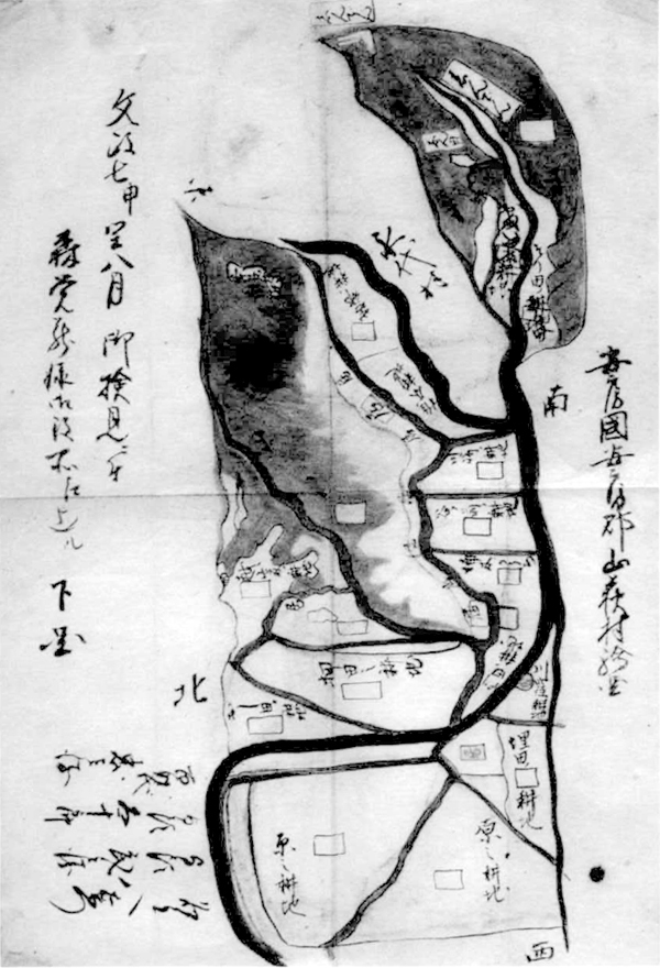 山荻村検見差出絵図　文政7年（1824）
