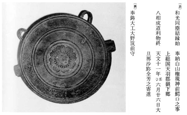20.真里谷全芳奉納鰐口(天文11年)