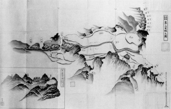 2.上総国天羽郡峯上古城之図