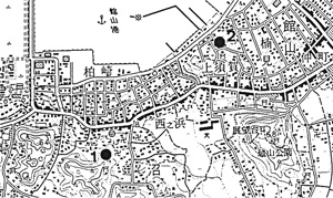 １＝大寺山洞穴　　２＝北下台洞穴