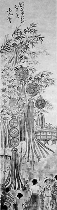 122．斎藤光雲画「七夕祭り」