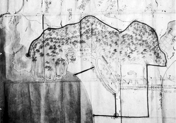 36．那古寺境論裁許絵図（部分）