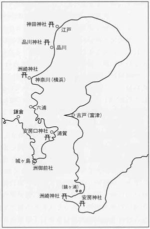 中世東京湾の湊と洲崎ゆかりの神社