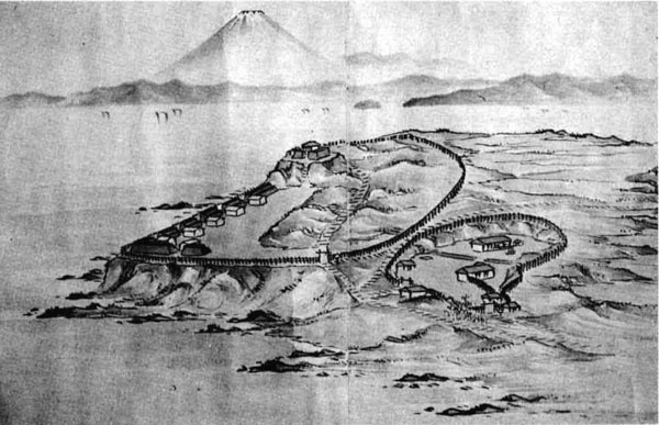 116．洲崎御台場図（『砲台縮図絵巻』）　安政4年（1857）