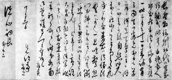 13．俳人先次亭が東長田（館山市）の安西洗心に宛てた手紙（明治年間）　　安西明生氏蔵