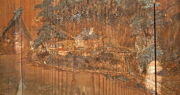 12.鏡ヶ浦図絵馬(那古寺部分) 明治9年(1876) 渡辺雲洋画