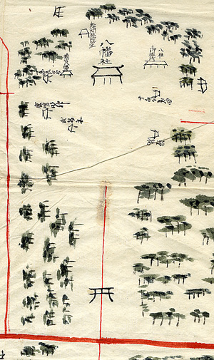 110.八幡村絵図(境内部分)