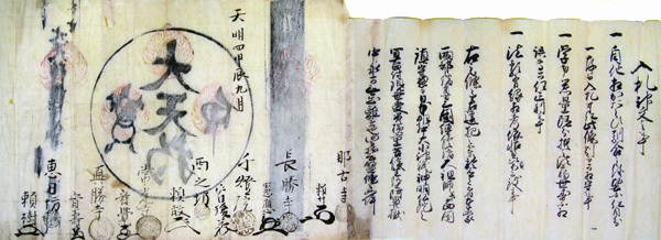 56.那古寺住職に関する入札取極の神文 天明4年(1784)