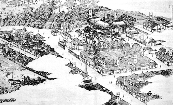 109.坂東三十三番安房国補陀洛山那古寺境内図(門前部分) 明治33年(1900)頃