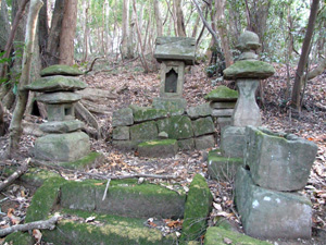 小川（南房総市和田町）の疱瘡神 　村はずれの鎮守から和田浦への山越えの道の途中にある。