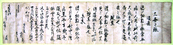 94．医方相伝書＜三世之脈＞（元和9年）　上野和子氏蔵