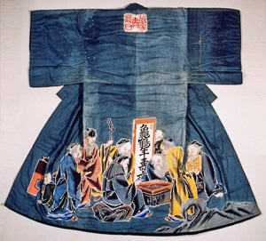 146．琴棋書画図賀寿祝着　　 当館蔵