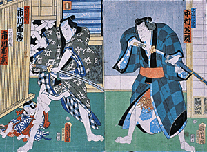 波乗舟音宝曽我 行徳古那屋の場 豊原国周画