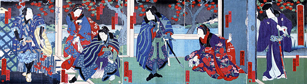 里見八犬伝 荒芽山音音の庵の段 歌川芳瀧画