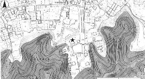 第7図 安房神社洞窟遺跡周辺の地形図