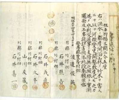 7.河川変更開鑿願および関係書類 明治時代 館山市立博物館