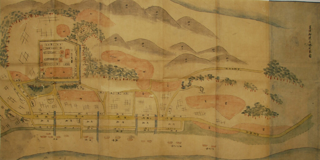 富津御陣屋并町家図