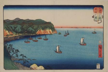 17.初代歌川広重画「山海見立相撲 安房小湊」</br> 安政5年(1858年) 当館蔵