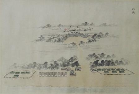 44.「房総御台場略図」　北条陣屋と浜台場（館山市）</br> 江戸時代末期　当館蔵