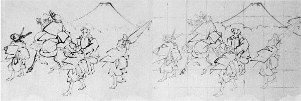 20.山調画「業平{なりひら}東下りの図」 習作
