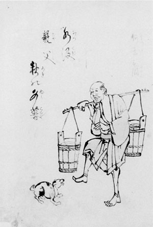 29．山調画「水汲む親父　秋の夕暮」