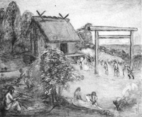 安房開拓神話「参拝の図」　　39 　下立松原神社神武元年創立の図
