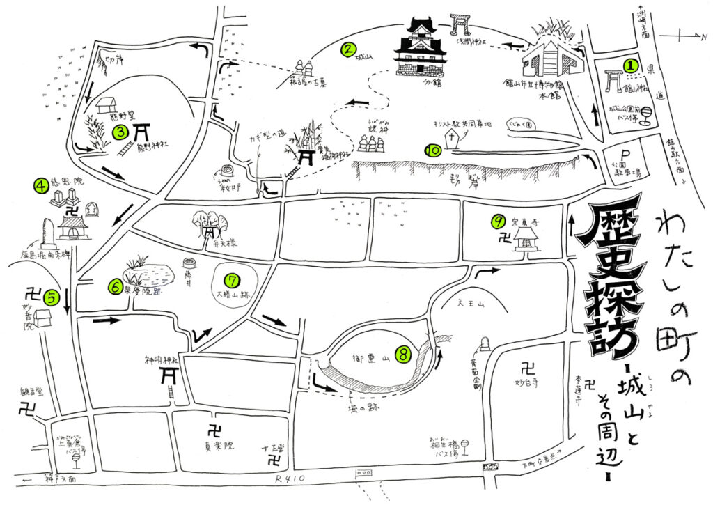 城山とその周辺 文化財マップ