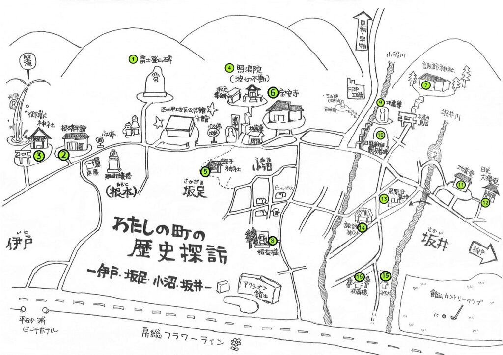 伊戸・坂足・小沼・坂井 文化財マップ