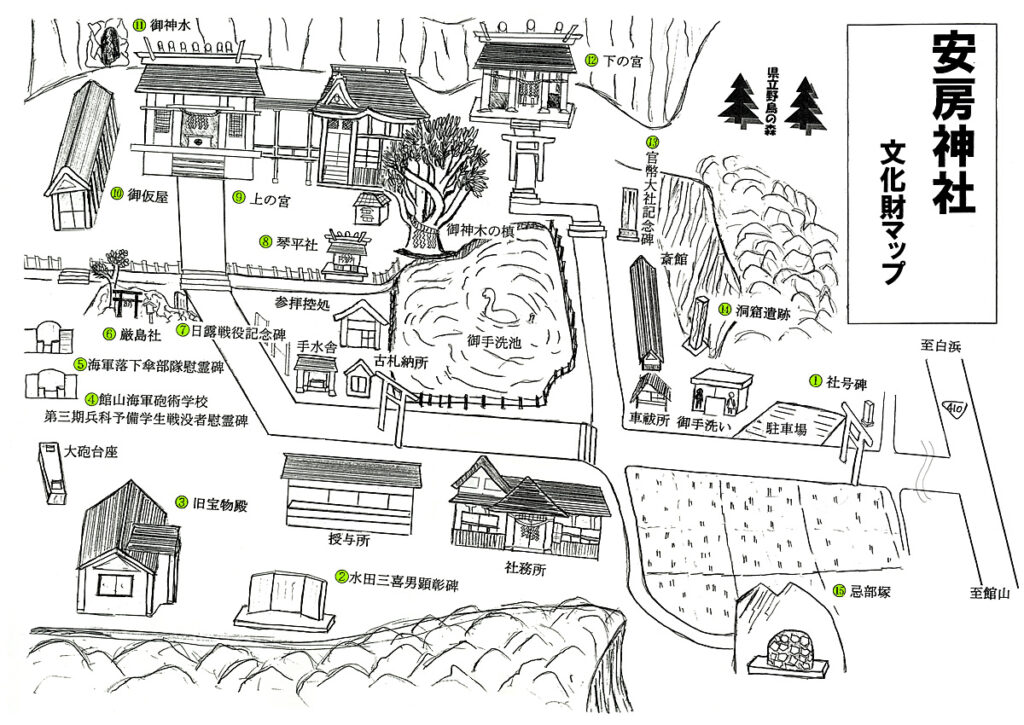 安房神社 文化財マップ