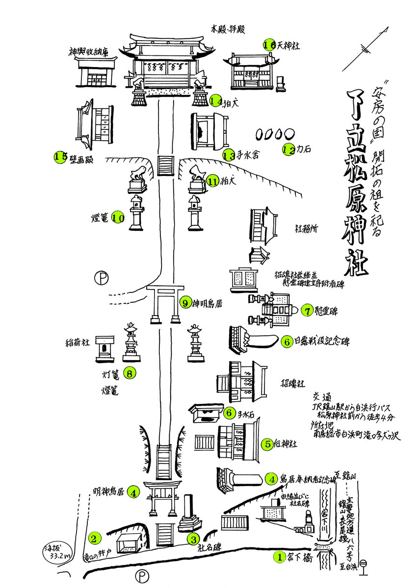 滝口下立松原神社＜白浜＞